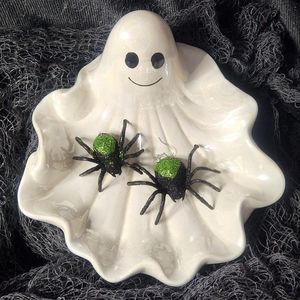 NEW , handmade plastic Spider earrings